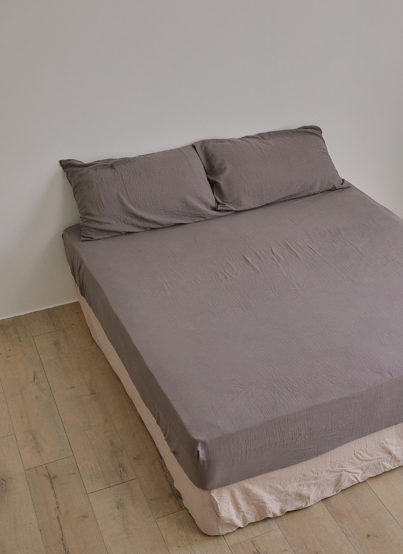 胡桃棕 - 雙層紗床包組 ( 床包 + 枕套 )