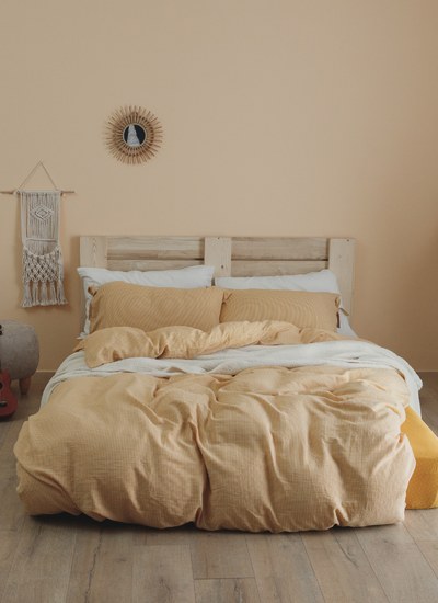 暖陽黃 - 雙層紗四件組 ( 床包 + 被套 + 枕套 )